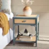 Safavieh Home Collection Roya Rattan 1-Drawer 1-Shelf Nightstand, Blue Grey/Natural 2