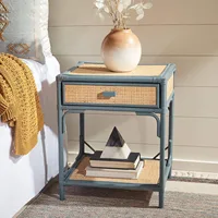 Safavieh Home Collection Roya Rattan 1-Drawer 1-Shelf Nightstand, Blue Grey/Natural 2