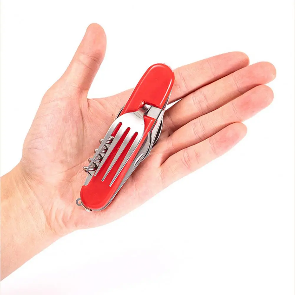 Camping Cutlery Foldable Spork Heat-resistant Detachable Anti-scalding Stainless Steel Folding Fork And Spoon Outdoor Tableware