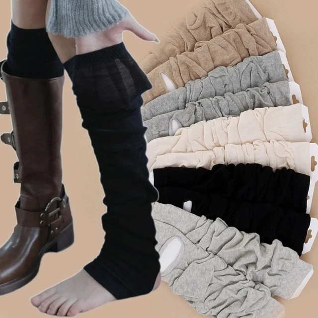 Lolita Long Socks Women Leg Warmers Knitted Warm Foot Cover White Arm Warmer  Ladies Autumn Winter Crochet Socks Boot Cuffs Underwear & Socks