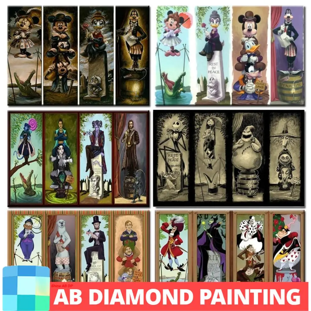 Ab Diamond Painting Disney Haunted Mansion Nightmare Before Christmas Mosaic Cross Stitch Kit Cartoon Character Picture