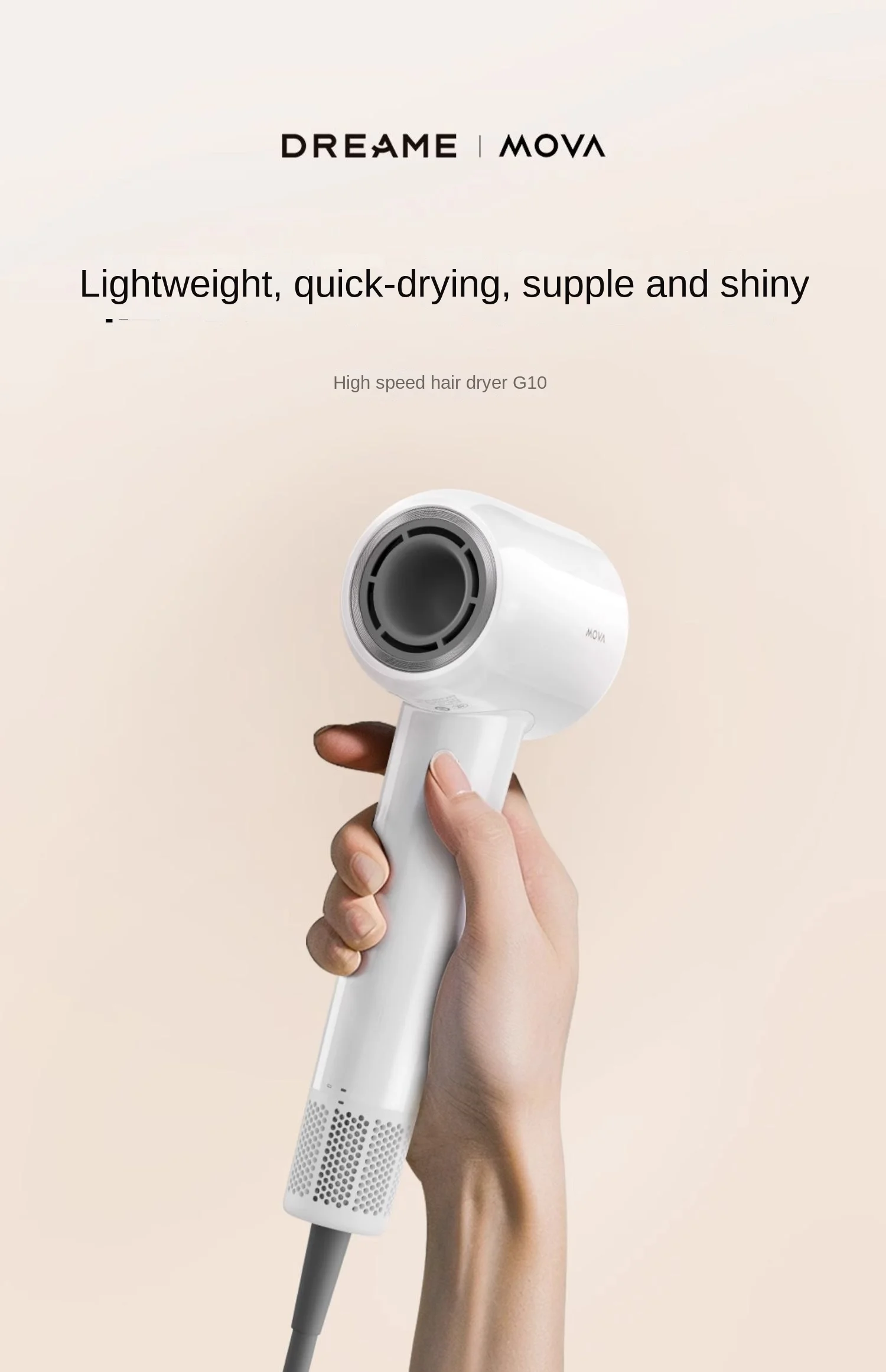 MOVA G10 High-speed Hair Dryer Negative Ion Hair Care Household Large Wind Dormitory Student Hair Dryer 6