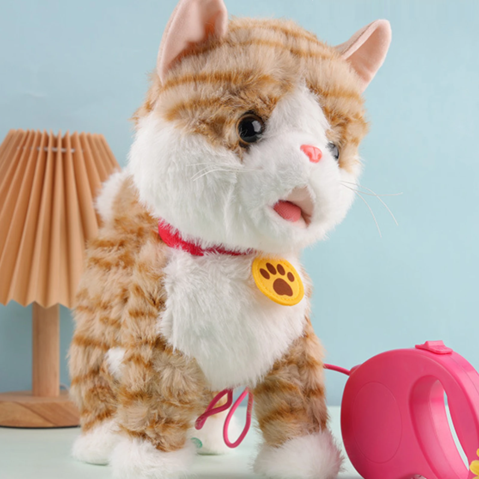 리모컨 줄이 달린 전자식 인터랙티브 플러시 장난감, 어린이를 위한 인터랙티브 전자 애완동물