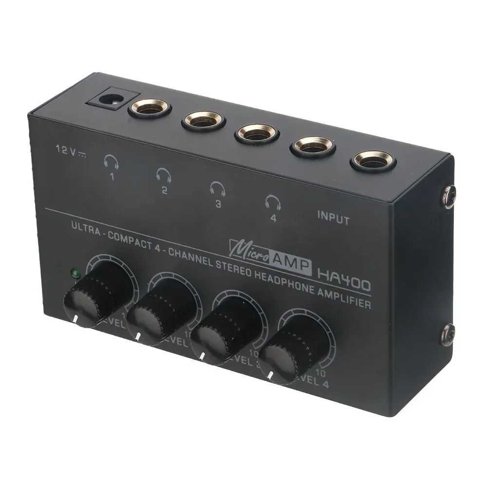 LEUS HA400 Mini Amplifier Headphone Amplifier 4 Channels Ultra-Compact Stereo Audio Earphone