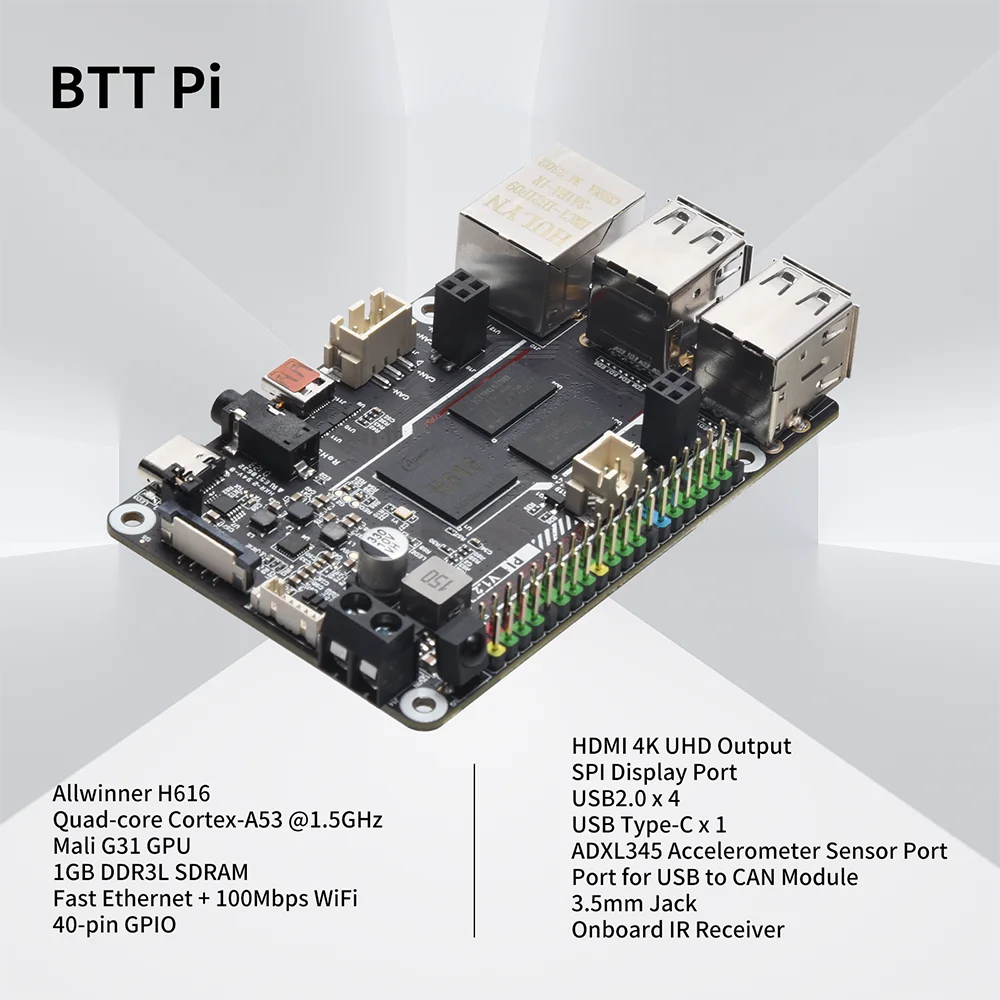 Btt Pi V1.2 Dev Board 64Bit Ram 1Gb Core 1.5Ghz Quad Core Cortex-A53 Supporto Braccio Wifi Hdmi Vs Raspberry Pi 4 Modello B Orange Pi