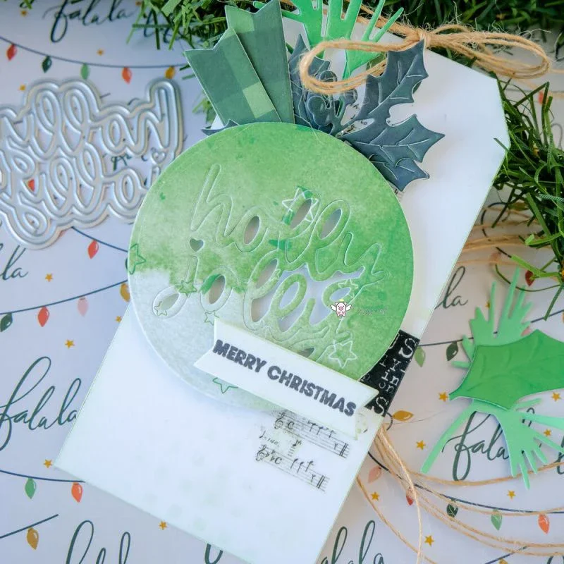 Mmao Craft Metall-Stanzformen, Schneidformen, Holly Jolly Buchstaben, Scrapbook-Papier, Bastelmesser, Formklingen, Stanzschablonen, Stanzformen – Detail 1
