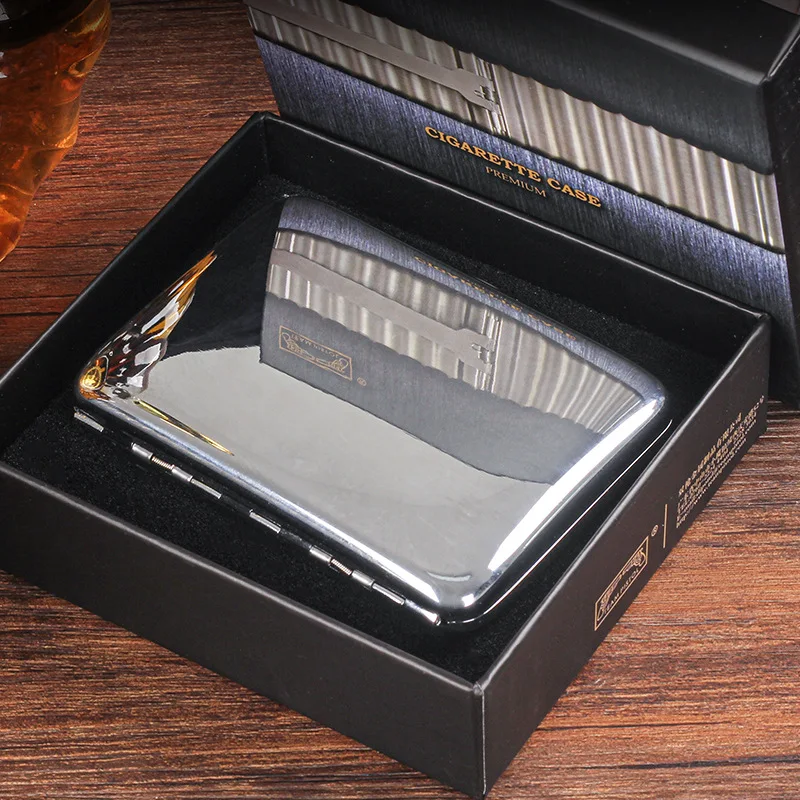 

EPIKTO 16-18PCS Retro Metal Copper Cigarette Box Wide -proof and Compressed Cigarette Accessories with Gift Boxes