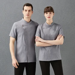 Pastry Sushi Cook Coat Workwear Men Women Hotel Restaurant Catering Chef Uniform Bakery Cooking Kitchen Jackets Short Sleeve