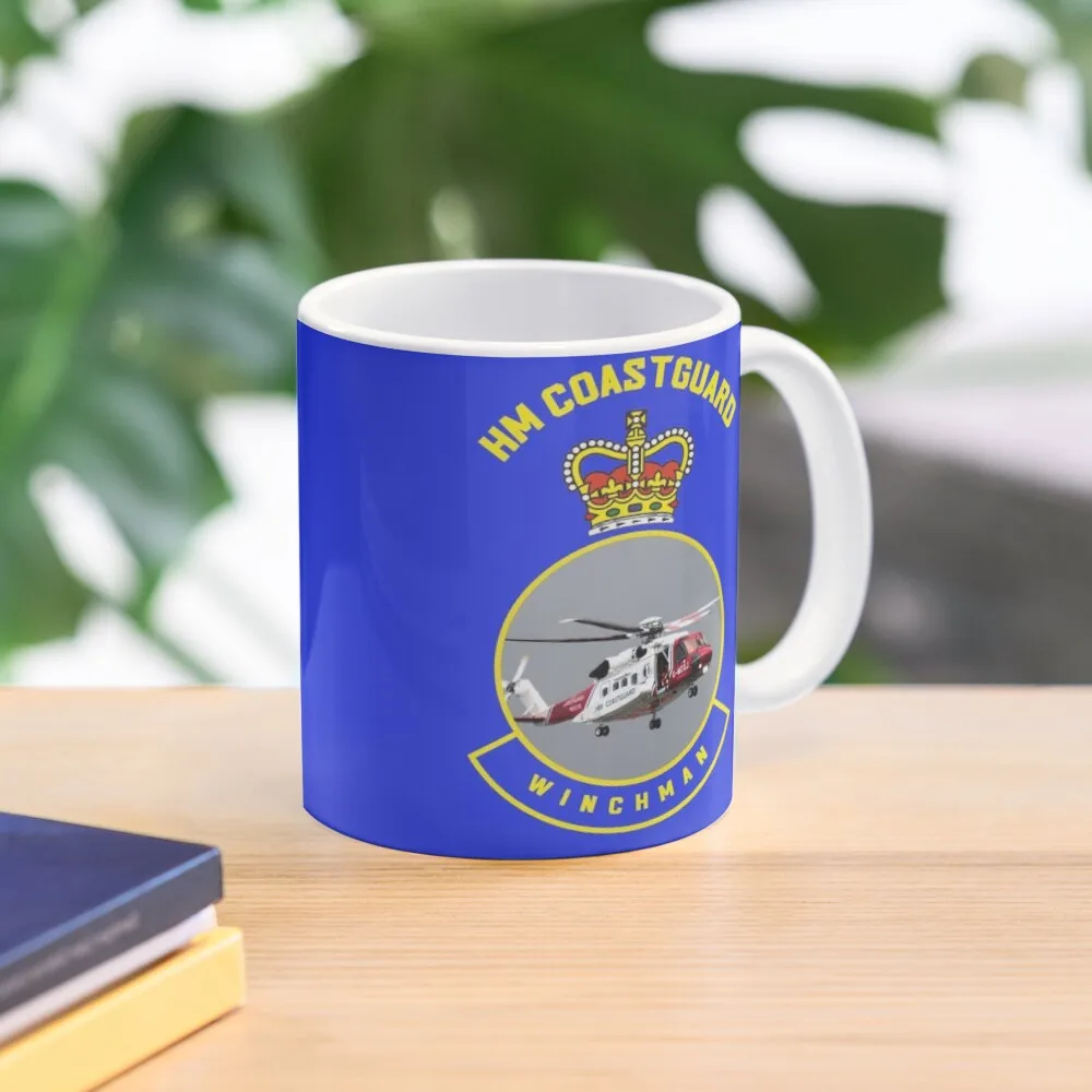 

Winchman - HM Coastguard rescue Sikorsky S-92 helicopter based on coastguard insignia. Coffee Mug Cups For Customs Mug