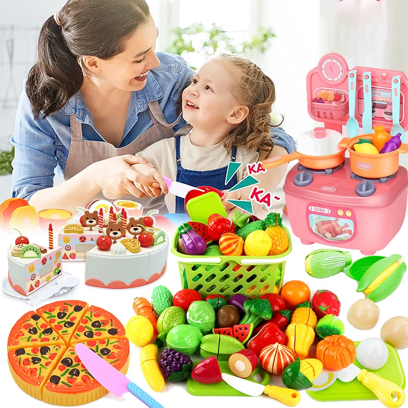 Play Kitchen Set Kids Pretend Toy Cooking Food  Girls Toy Kitchen  Christmas Gifts - Kitchen Toys - Aliexpress