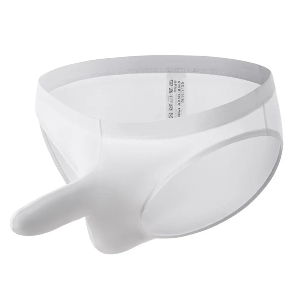 

U Convex Pouch Ice Silk Elephant Nose Brief Panties For Men (Size M~2XL Color White Black Red Yellow Light Blue)