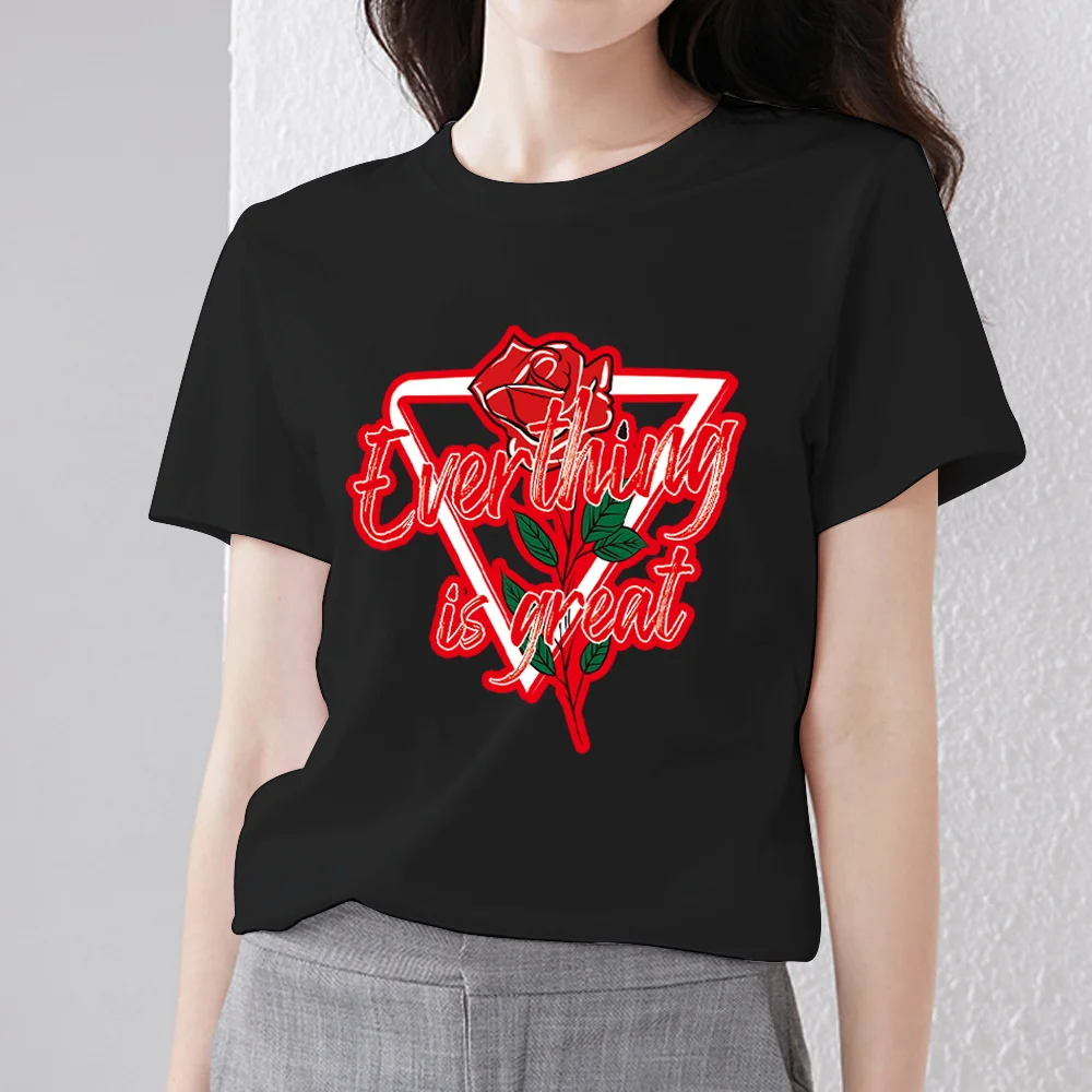 

Women T Shirt Harajuku Fashion O-neck T-shirt Female Casual Short Sleeve Tops Color Print Fashion Streetwear Harajuku Pullover