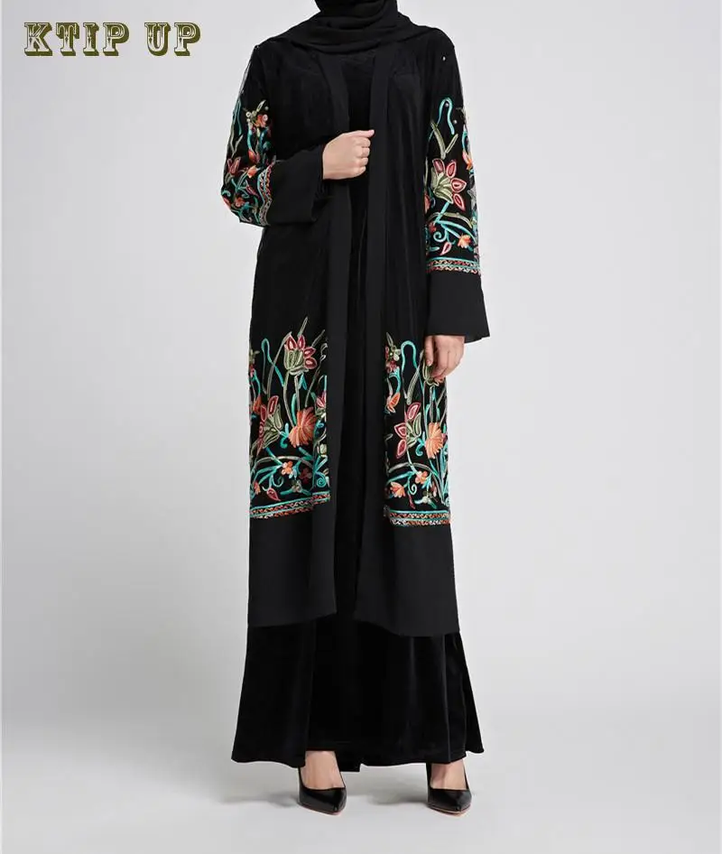 

Middle Eastern Muslim Fashion Dubai Spring/summer Banquet Dress Exquisitely Embroidered Cardigan Dress Robe Turkey Clothing
