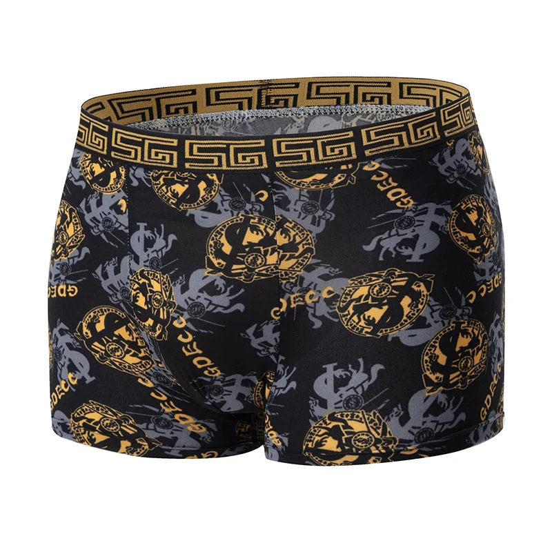 5 /10 Pack Men’s Black Gold Printed Boxer Underwear Comfortable And Versatile Plus Size Sexy Young Men’s Leisure Sports Beach sh BEST SELLERS