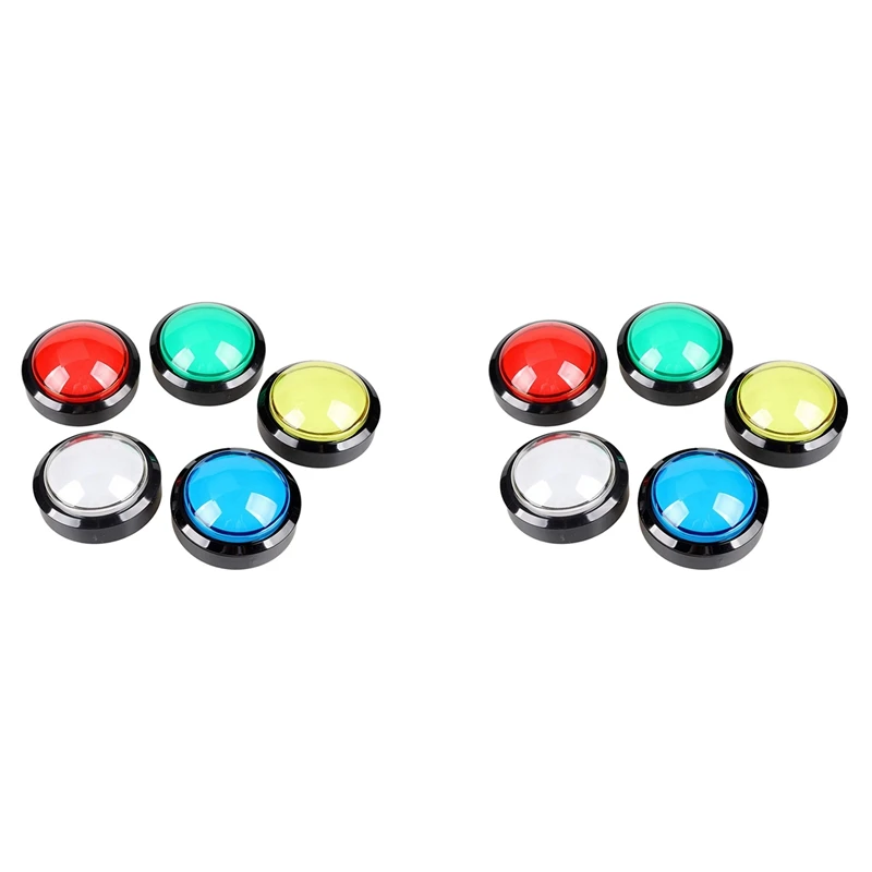

10X Arcade Buttons 60Mm Dome 2.36 Inch LED Push Button With Micro-Switch For Arcade Machine Video Games Console