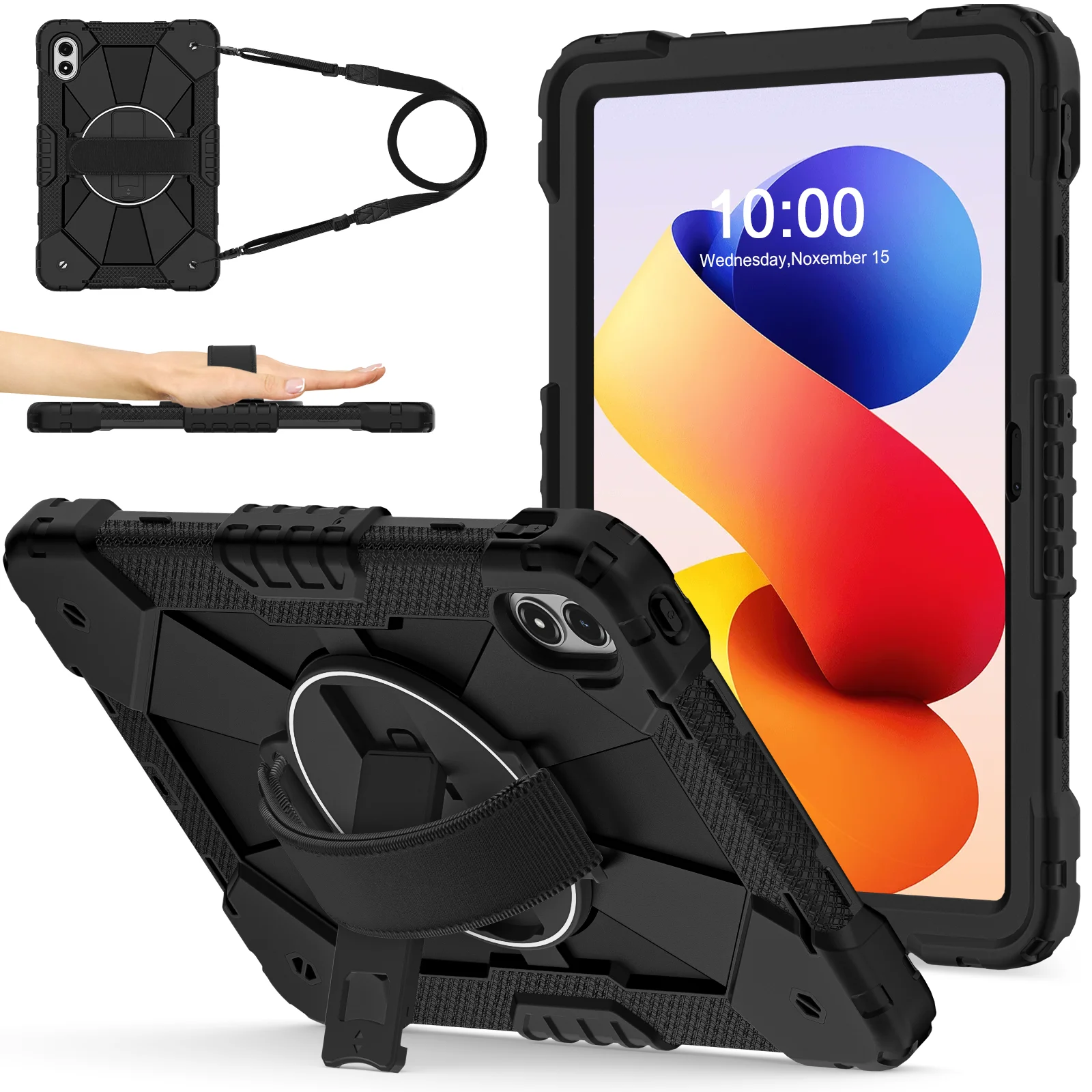 Enhanced Protective Tablet Case with Shoulder Strap, Heavy Duty Design
