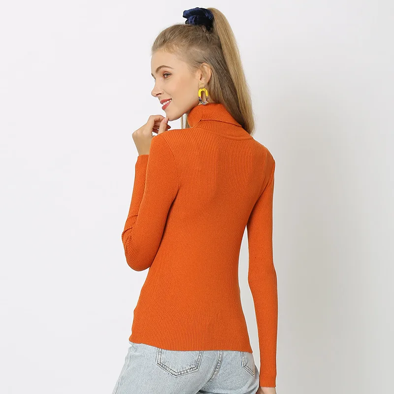 

2022 Solid Color Bottoming Shirt Autumn and Winter New Knitted Sweater Turtleneck Plus Size Sweater Women's Clothing