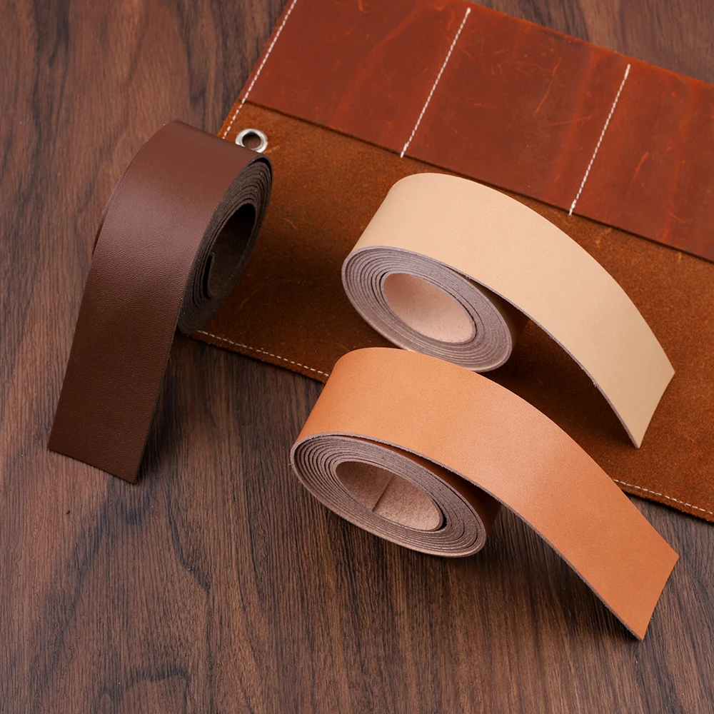 2 Meters DIY Leather Crafts Straps Strips for Bag Accessories Belt Handle Crafts Making 1.25/1.5/3.75/2.5cm Wide Durable Sturdy