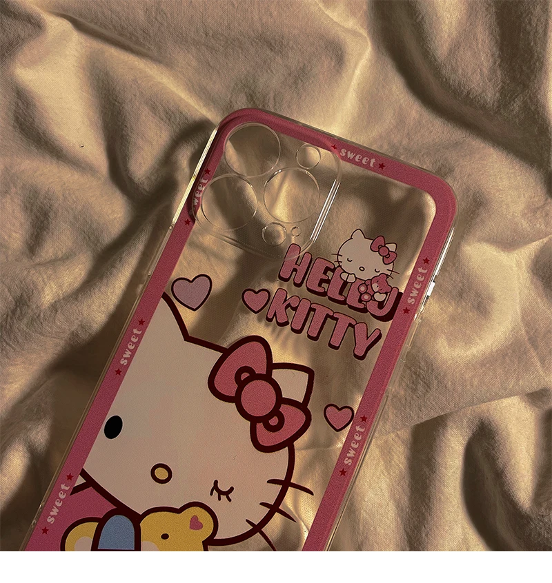 Hello Kitty 2022 CASE For IPhone 11 12 7 8P X XR XS XS MAX 11 12pro 13 pro max 12 promax 2022 Cartoon Cute Soft Shell Phone Case iphone 13 pro max wallet case