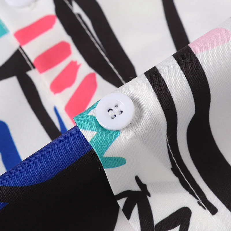 Y2K Streetwear Graffiti-Hemd für Herren Abstrakter Kunstdruck Kurzarm-Hawaiihemd Sommer-Strand-Oberteil Tropische Urlaubskleidung – Detail 9