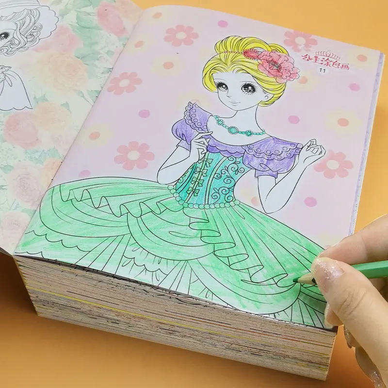 6 Books Princess Coloring Book for Kids Girls Primary School