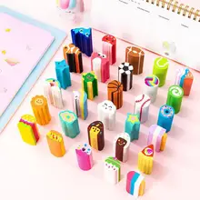 

6Pcs/set Creative Cutable Eraser Cartoon Soft Sliced Colorful Rubber Wipe Clean Children's Gifts Cute Erasers School Supplies