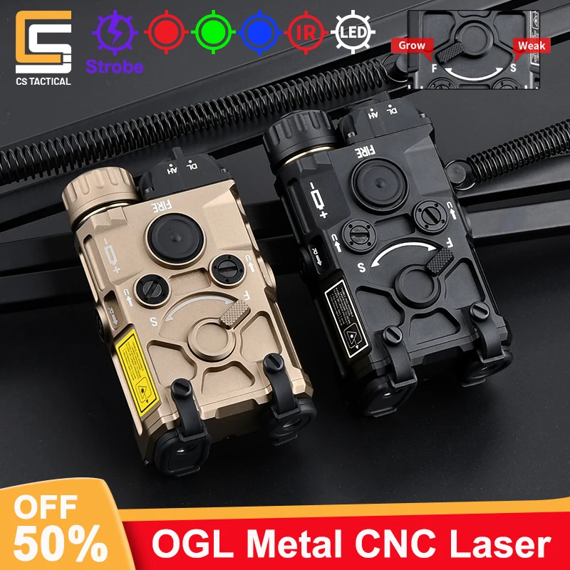 WADSNOGLAirsoftTacticalGreenIRRedDotSightLaserStrobeLight