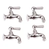 1/2/4/12PCS 1:12 Miniature Metal/Plastics Water Tap Faucet Dollhouse Kitchen Bathroom Accessories Dollhouse Miniature Faucet Toy 6