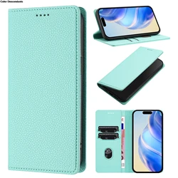 Luxury Leather Magnetic Wallet Case with Card Slots and Shockproof Protection - Samsung Galaxy A15 (Light Green)