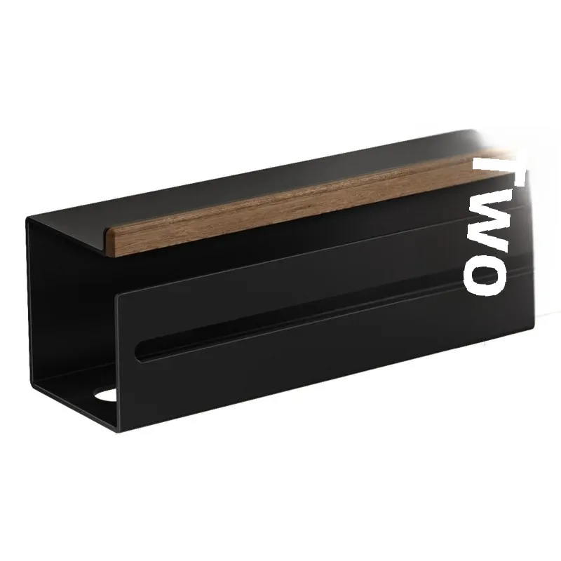 Walnut Wooden Paper Towel Holder Bathroom Toilet Paper Box No Drilling Handkerchief Face Wash Paper Holder Storage Rack 5