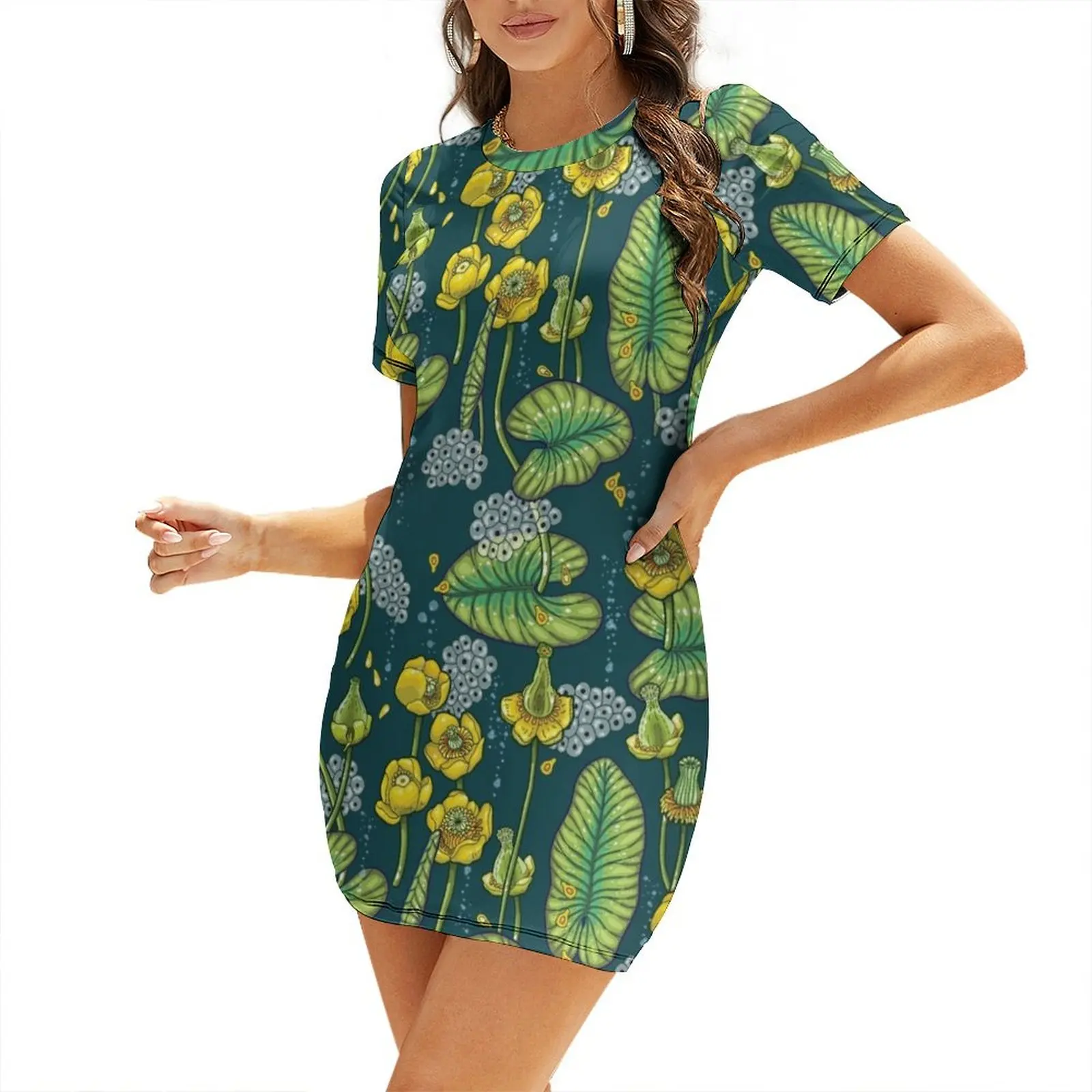 

River of Mystery Short Sleeved Dress dress for women summer wedding guest dress 2024