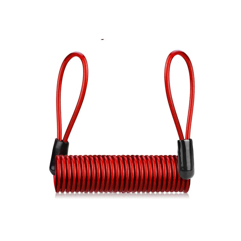 Bicycle Lock 1.5m Spring Cable Lock Anti Theft Rope Alarm Disc Lock For Motorcycle Bike Scooter Security Reminder Protection Accessories