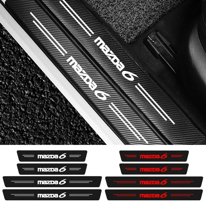 

4 шт., наклейки на пороги и пороги автомобиля, из углеродного волокна