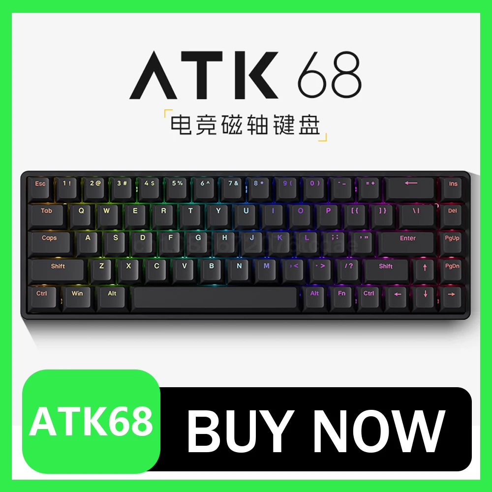 

ATK ATK68 Magnetic Switch Gaming Keyboard Aluminum Alloy SMART SPEED X Quick Trigger Mechanical Keyboard RGB Pc Gamer Varolant