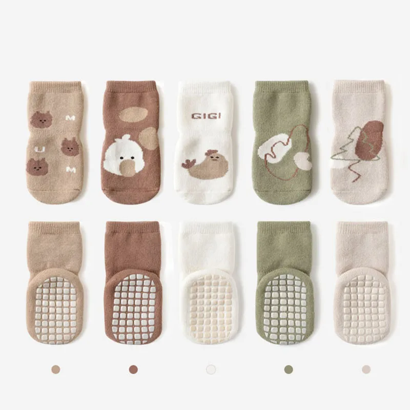 

1Pair Autumn Winter Baby Socks Toddler Thickened Anti-slip Socks Children's Cartoon Floor Socks Non Slip Grip Socken For 0-5Year