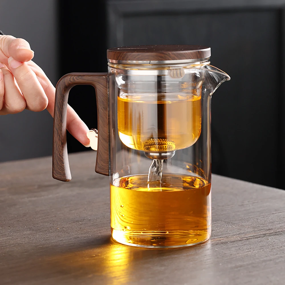 Fashion New Water Separation Inner Container Teapot One Click Magnetic Switch Tea Separation Filtration Glass Tea Pot