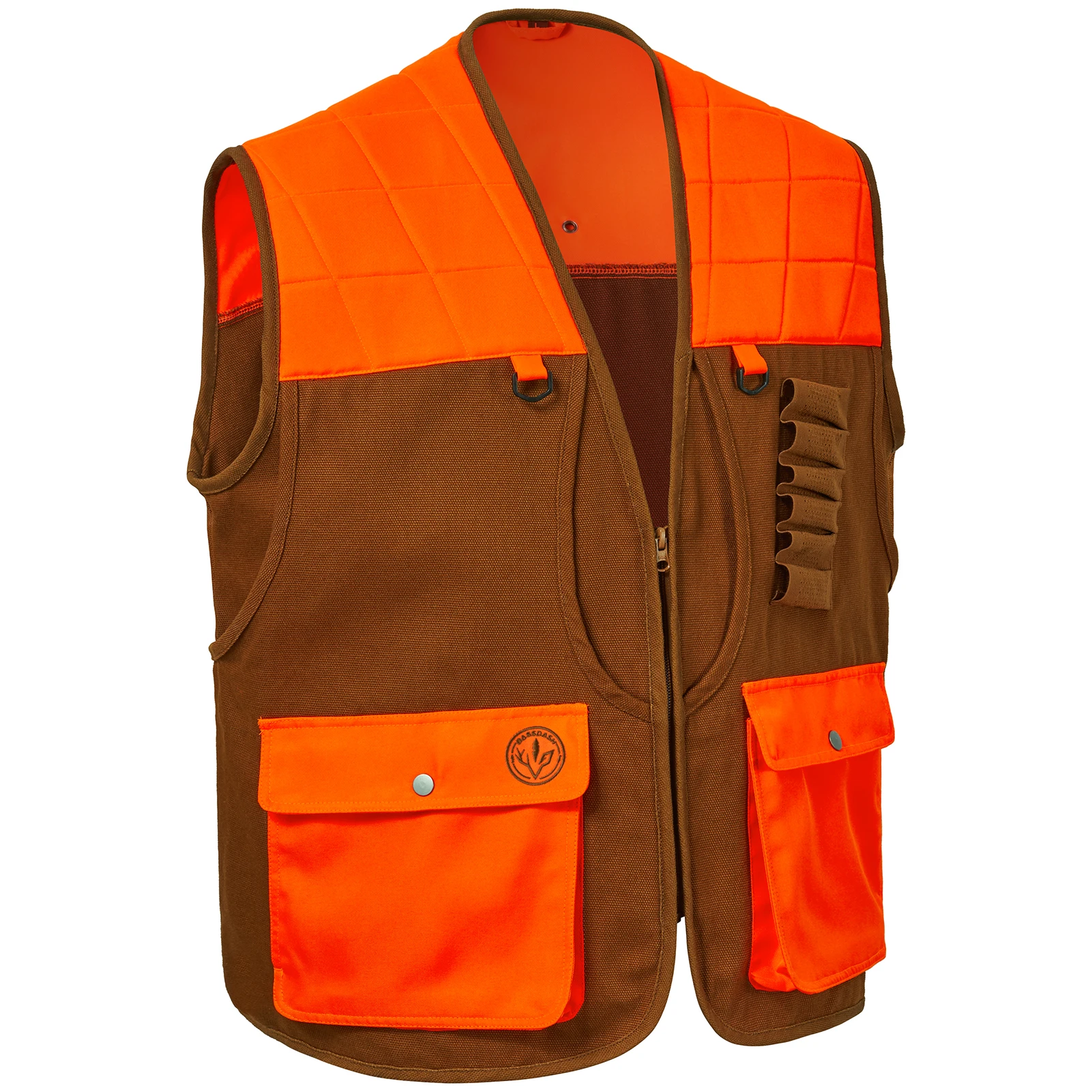 BASSDASH Brown/Orange Hunting Vest Men 