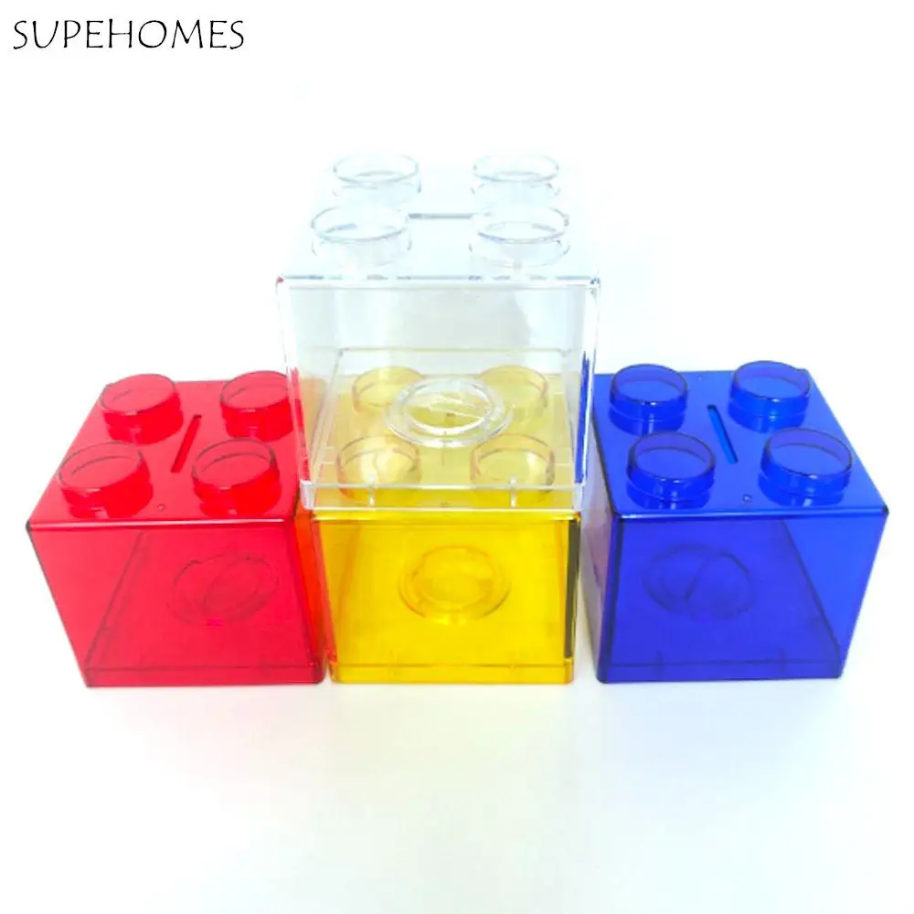 

Colorful Kids Toy Gift Boy Girls Cash Home Decor Building Block Coin Box Money Saving Box Storage Box Coin Bank