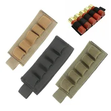 

5 Round 12*5cm Hunting MOLLE Shotgun Stock Shell 12 Gauge Holder Ammo Pouch Nylon Small And Lightweight Dhesive Cloth Design