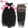AliPearl Hair Deep Wave Bundles With 5x5 Lace Closure Human Hair 3 Bundles With Closure Free Part Remy Hair Extension 1