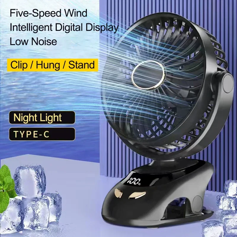 sem Fio Handheld Ventilador de Mesaclip Portáteis Usb Recarregável Rotação 90 ° Arrefecimento Velocidade Silencioso Pequeno Casa 3000mah Fãs