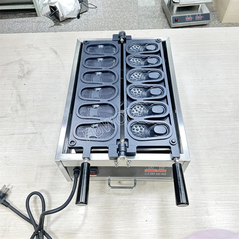 Non-stick 6 pcs Crocodile Shoes Shaped Electric Waffle Maker With