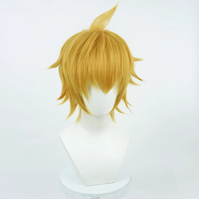 Hanazawa Teruki Cosplay Pruik 100 Anime Geel Gouden Korte Hittebestendige Synthetische Hair Halloween Party Pruik Pruik