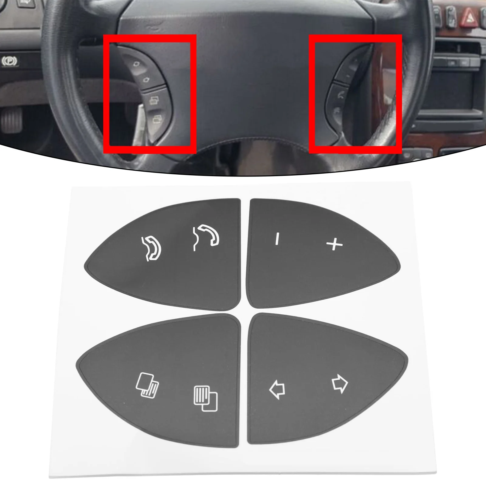 

1 шт. для Benz практичный в использовании Прочный высокий градиент ремонт кнопок правильный коннектор наклейки на руль