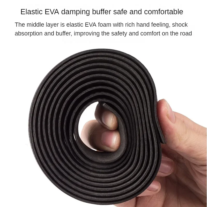 Bicycle Handlebar Tape Solid Color Anti-Slip Damping Cycling Road Bike Handle Belt Wraps With End Plugs