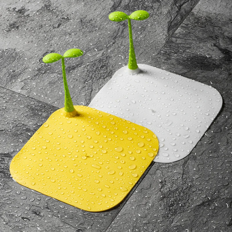 Sealing Cover Plugs Small Grass Sprouts Sewer Bean Sprouts Shape Deodorant Mat Silicone Anti-insect Anti-odor Floor Drain Cover Kitchen Bath
