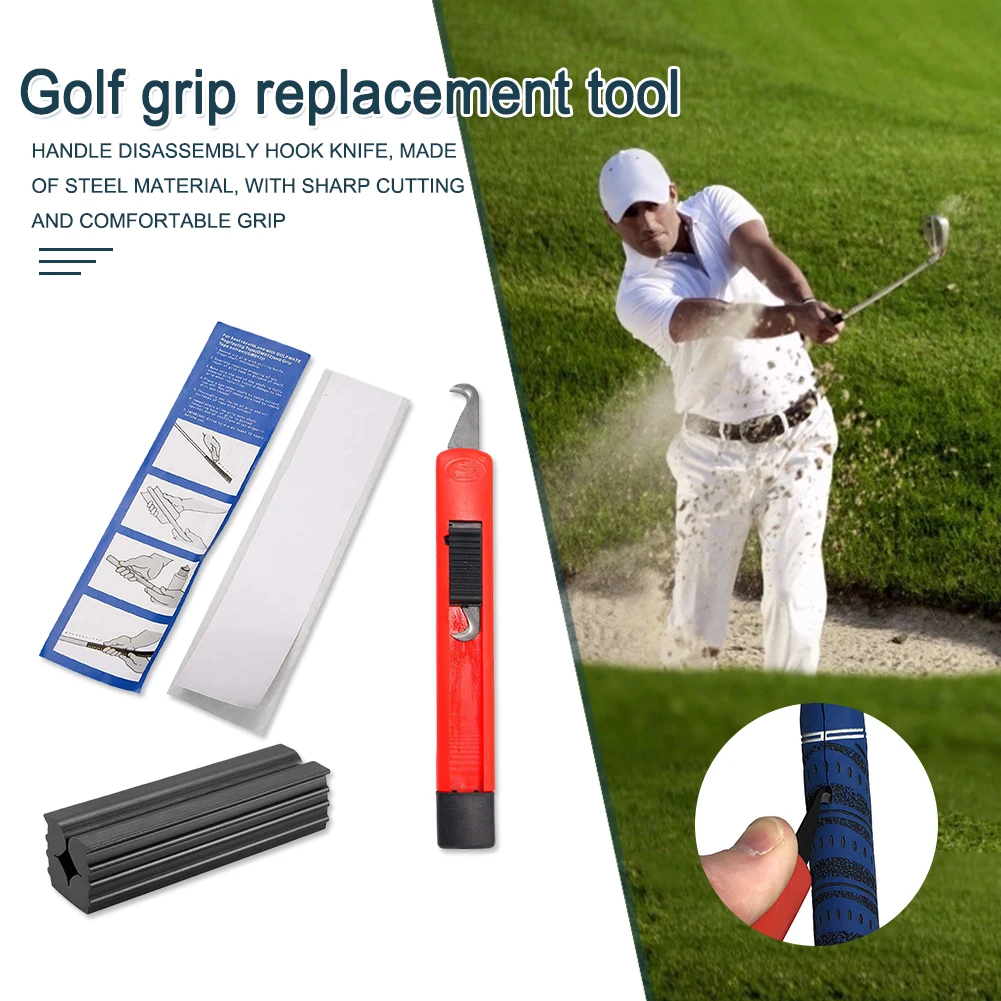 Golf Club Grip Repair Kit 13 Golf Grip Tape Strips Club Cover Removal Repair Tool Set Rubber Vise Clamp for Golf Club Regripping 4