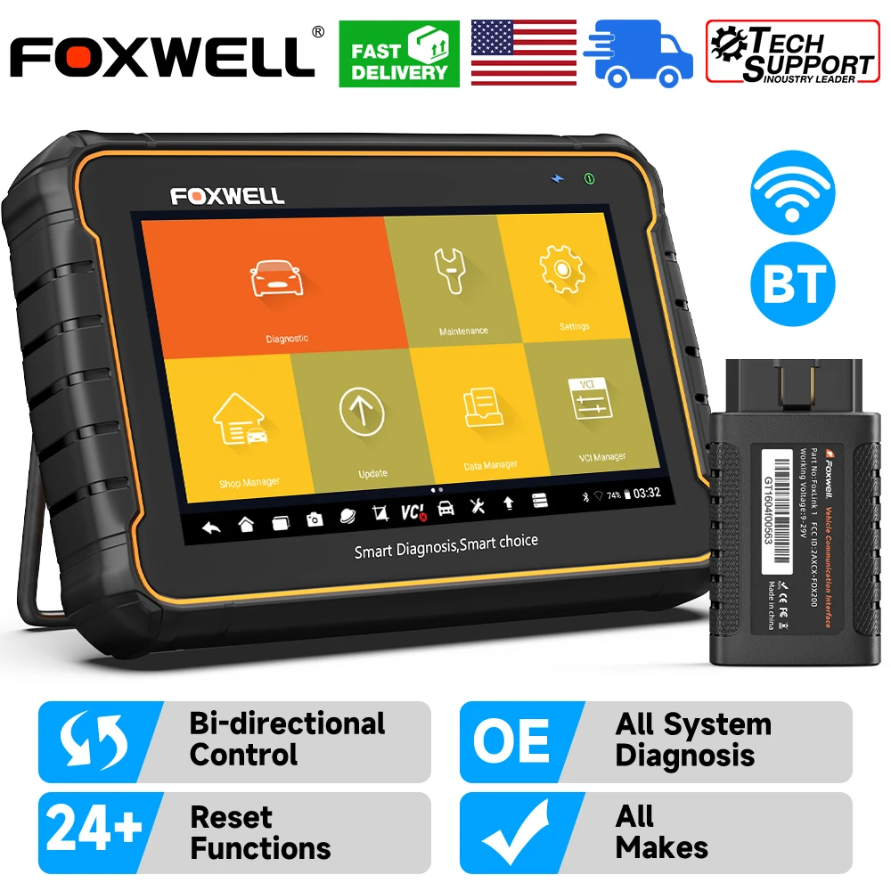 

New FOXWELL GT60 Full System OBD2 Automotive Scanner A/F Adjust Oil SRS D.PF EPB 24 Reset Service OBD 2 Car Diagnostic Scan Tool