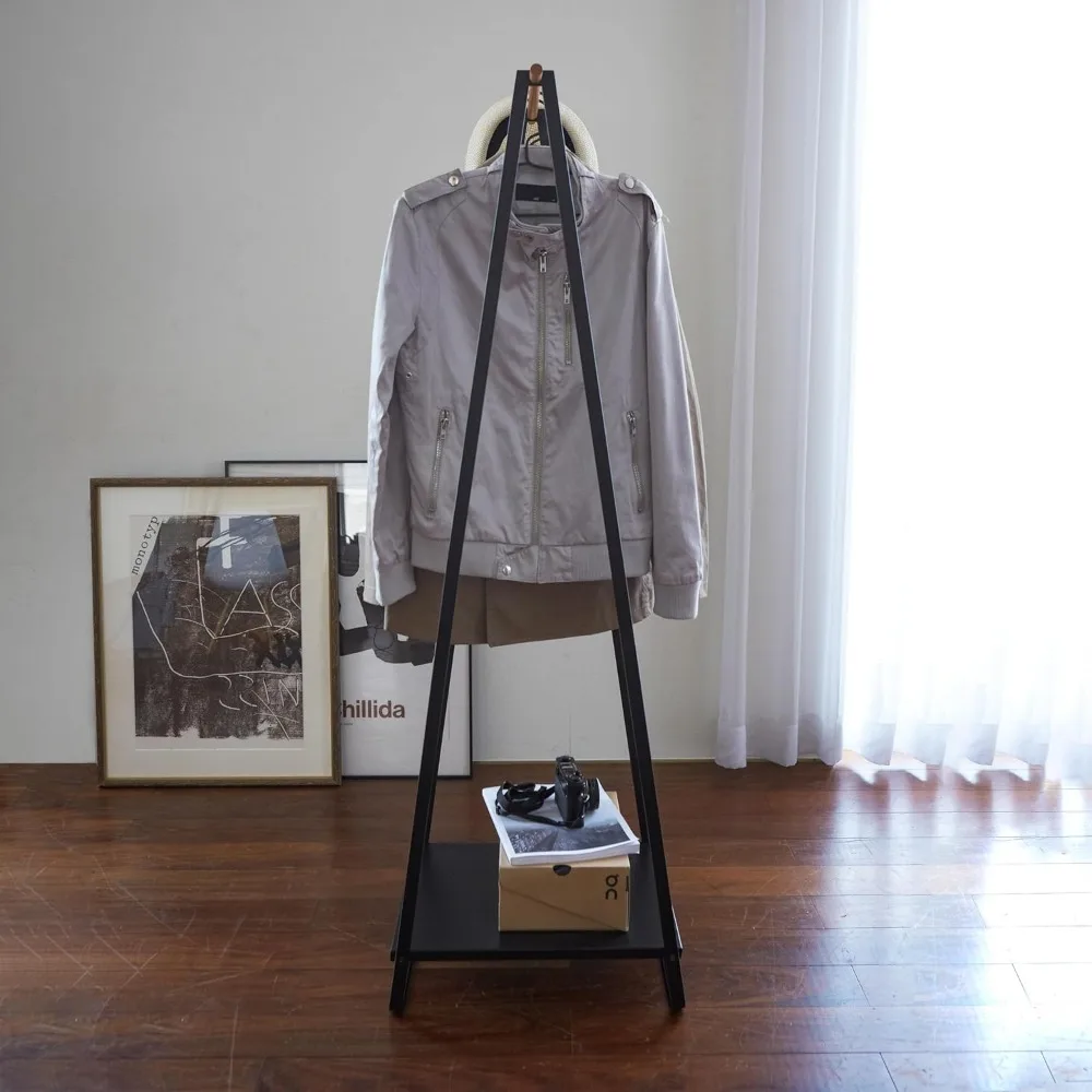Tower style independent clothes hanger with shelf, 55 "- steel 5