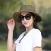 Foldable Summer Sunscreen Hat Unisex Waterproof UV Protection Fisherman Hat Wide Brim Solid Color Bucket Hat 2